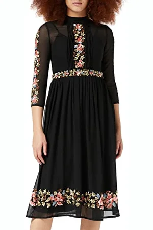 Frock and Frill Aiko Embroidered Mini Sukienka na specjalną okazję damska, , 34
