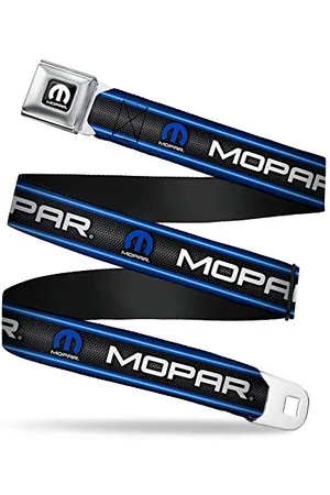 Buckle Pas bezpieczeństwa – MOPAR Text/Logo/paski/grill czarny/szary/niebieski świecący/biały – 2,5 cm szerokości – 50,8-91,4 cm długości, , 1.5" Szeroki-24/38" Długość