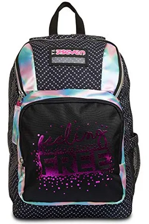 7 for all Mankind Point Out School Backpack - Feeling Free - Girls - Double Compartment - Water Bottle Pocket