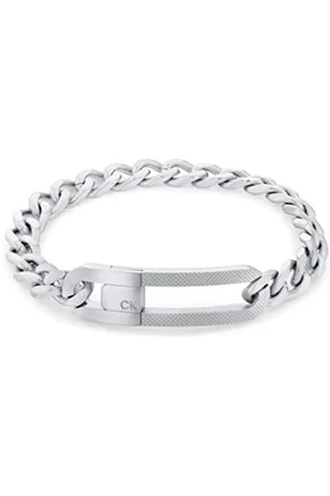 Calvin Klein Męskie bransoletki łańcuszkowe z kolekcji CHAIN LINK, Jeden rozmiar, Stal nierdzewna, Bez kamieni szlachetnych