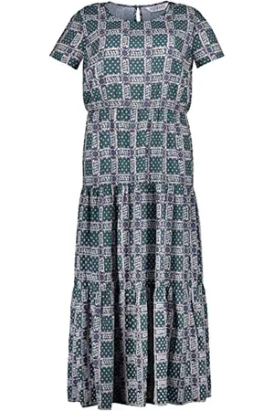 STUDIO UNTOLD Damska sukienka maxi Maxikleid Mit Kachelprint, Ciemnozłoty żółty, 50 Plus