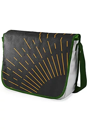 Bonamaison Torby - Torba szkolna z nadrukiem cyfrowym z paskiem khaki dla studentów, torba kurierska, torba na ramię do szkoły, na powrót do szkoły, rozmiar: 29 x 36 cm, wielobarwny, Torba szkolna kurierska