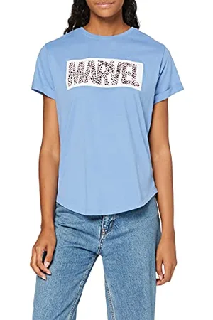 Marvel Damska koszulka z logo w panterkę, , 36