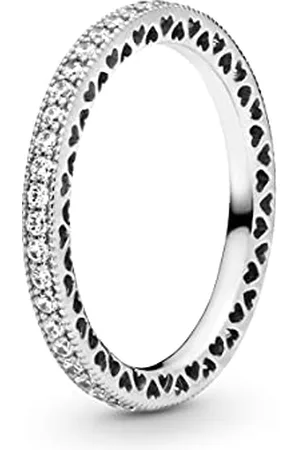 PANDORA Damen-Ring Unendliche Herzen 925 Silber Zirkonia transparent Gr. 52 (16.6) - 190963CZ-52