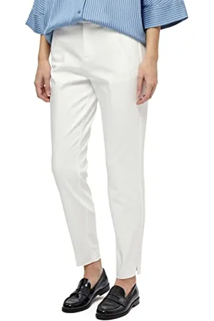 Minus Damskie luźne spodnie biznesowe, Broken White, 44 PL