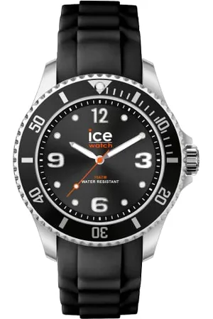 Ice-Watch ICE steel Black forever - męski srebrny zegarek z silikonowym paskiem - 020360 (Small)