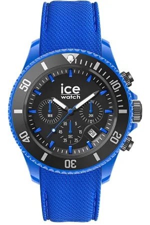 Ice-Watch ICE chrono Neon blue - Męski niebieski zegarek z silikonowym paskiem - Chrono - 019840 (Large)