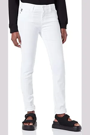 Moschino Damskie obcisłe spodenki ze stretchu Lyocell Gabardine, Optical White, 33, , 54
