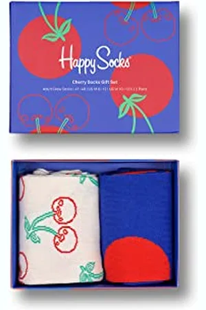 Happy Socks 2-Pack Cherries Socks Gift Set, kolorowe i zabawne, skarpety dla kobiet i mężczyzn, wielokolorowe (36-40)