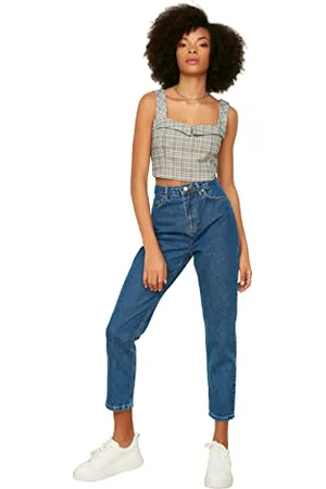 Trendyol Jeans - Blue - High Waist, , 34
