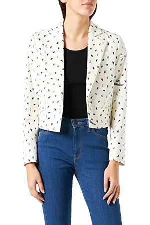Moschino Allover Mini Hearts Twill Viscose Spencer kurtka damska, , 40