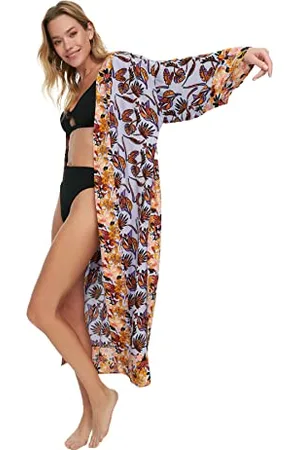 Trendyol Kaftan kimono damskie z kwiatowym wzorem, , XL
