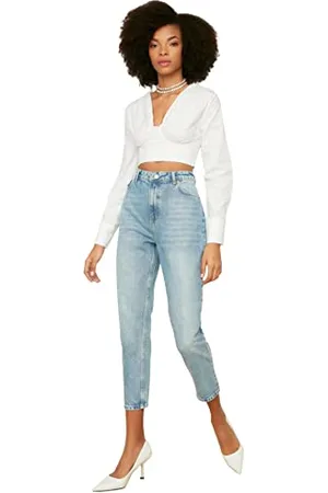 Trendyol Damskie dżinsy z wysokim stanem Skinny Fit Mom, , 38
