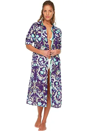 Trendyol Damskie kimono z woalu z kwiatowym wzorem i kaftan, , M