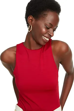 Trendyol Body damskie jednokolorowe, dziergane, , S
