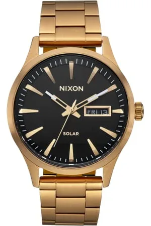 Nixon Unisex analogowy japoński mechanizm kwarcowy zegarek z bransoletką ze stali szlachetnej A1346-510-00, All Gold/Black