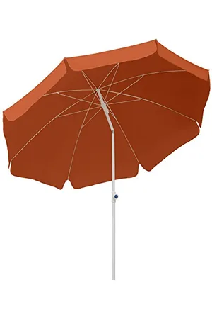 SCHNEIDER 680-05 parasol Ibiza ok. 200 cm Ø, 8-częściowy, okrągły, terakota, 200 x 200 x 215 cm