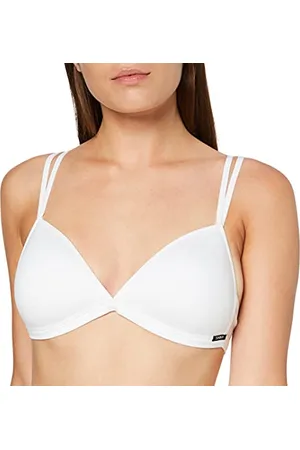 Skiny Damski biustonosz trójkątny, z wkładkami Cotton Essentials bez fiszbin, , 85B