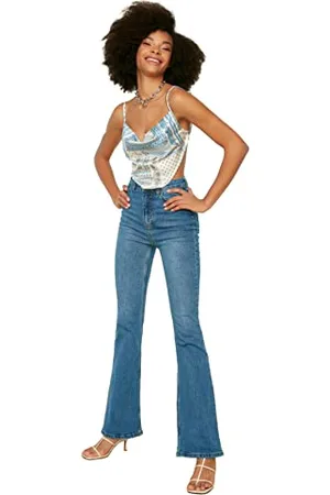 Trendyol Jeans - Navy Blue - High Waist, , 40