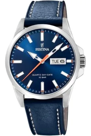 Festina Męski analogowy zegarek kwarcowy ze skórzanym paskiem F20358/3, bransoletka