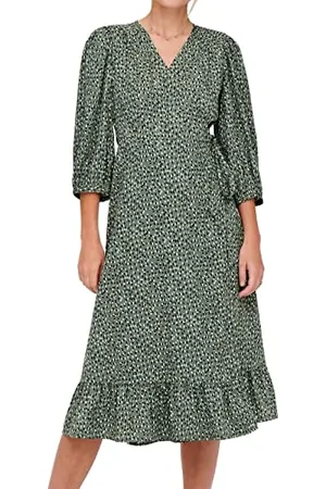 ONLY Kobiety Onlmarina 3/4 Wrap Midi Sukienka, , S