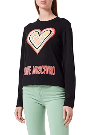 Moschino Damski Maxi Multicolor Heart and Istitutional Logo Intarsia, , 48 PL