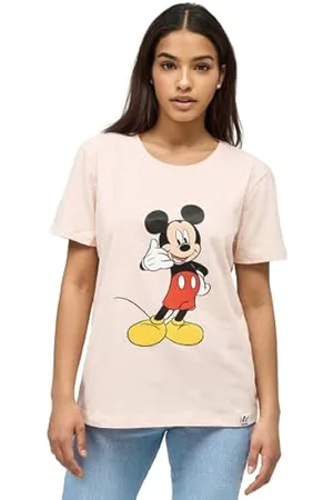 Recovered Clothing Damska koszulka Disney Mickey Mouse Phone Pale Pink Womens Fitted by XL, , XL