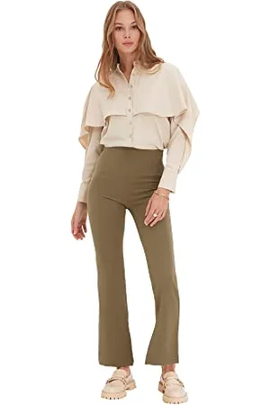 Trendyol Damskie szorty Open Khaki Petite High Certain Pants, , 66