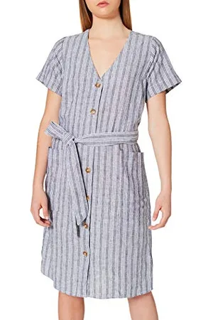 Blue Seven Damen Streifen-Kleid, V-Ausschnitt Sukienka damska, , 42