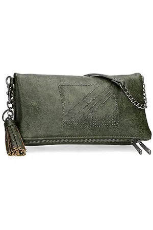Pepe Jeans Donna Torba listonoszka z klapką, zielona, 25 x 13 x 2 cm, skóra syntetyczna, zielona, torba na ramię z klapką, , Torba na ramię z klapką
