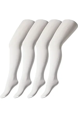 Camano Dzieci Online Children fine Tights 40 DEN 4-pak skarpet, białe, 122/140, , 98