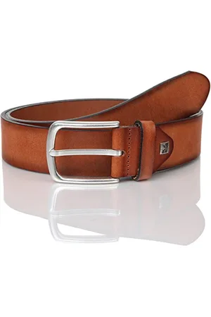 Lindenmann The Art of Belt Męski skórzany pasek/pasek męski, pasek ze skóry licowej z efektem, unisex, koniak, , 90