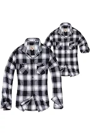 Brandit Amy flanelowa koszulka dziewczęca, Schwarz/Rot, 3XL