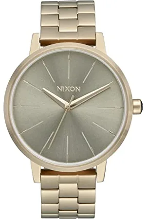 Nixon Zagarki Vintage - Unisex analogowy japoński mechanizm kwarcowy zegarek z bransoletką ze stali szlachetnej A099-5101-00, Light Gold/Vintage White
