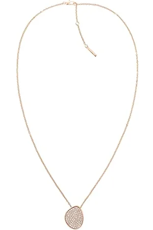 Calvin Klein Naszyjniki z wisiorkiem do kolekcji FASCINATE zdobione kryształkami, 55 cm, Stal nierdzewna, Bez kamieni szlachetnych