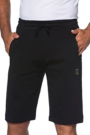 JP 1880 Męskie duże rozmiary duże rozmiary Menswear L-8XL Bermudy, Basic, krótkie spodnie do biegania, do 8XL 702636, czarny, L