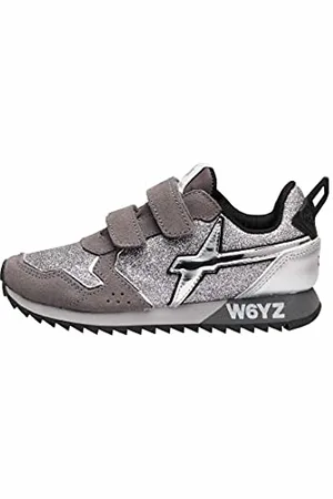 W6YZ Jet-J-Sneaker z tkaniny i skóry-Fuxia-srebrny, Ciemnoszary, 24 EU