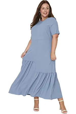 Trendyol Maxi Ruffle Hem Regular Plus Size Sukienka