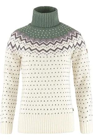 Fjällräven Övik Knit Roller Neck Chalk White/Patina Green MD