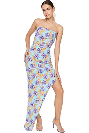 Trendyol Damska sukienka maxi, dopasowana, wieczorowa i balowa, , 64