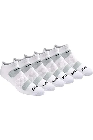Saucony Męskie skarpety Rundry Mesh Ventilating Comfort Fit Performance No-Show dostępne w rozmiarach M-XXL (6, 12, 18 par), Large