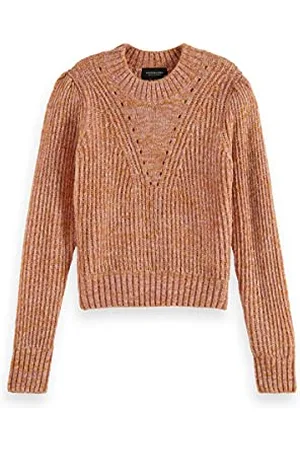 Scotch&Soda Damski luźny krój z okrągłym dekoltem z puff sleeves sweter, , L