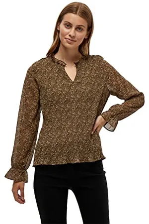 Minus 33 Bluza damska Rikka z dekoltem w serek, ciemnooliwkowy, 3XL