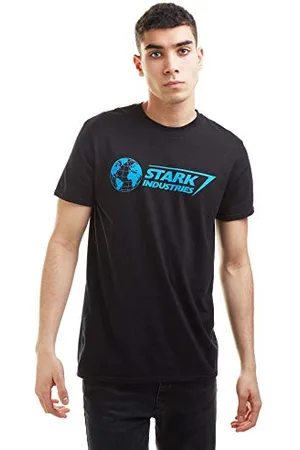 Marvel Męska koszulka z logo Stark, czarna, L UK, , L