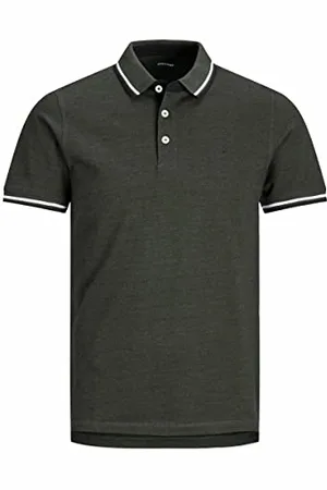 JACK & JONES PLUS Męska koszulka polo Jjepaulos Polo Ss Noos Ps, Forest Night/Szczegóły: Play 1, 6XL
