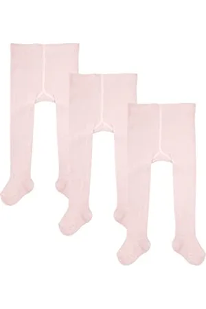 Camano Unisex Baby Online ca-Soft Organic Cotton Tights 3-pak skarpet, różowe, 62/68