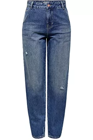 ONLY Damskie jeansy ONLTROY HW Carrot ANK DNM DOT311 NOOS Jeans, Dark Medium Blue Denim, S/32