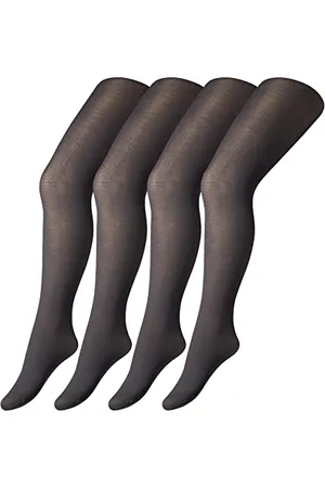Camano Unisex dziecięce skarpetki Online Children fine Tights 40 DEN 4-pak skarpet, czarne, 122/140, , 122