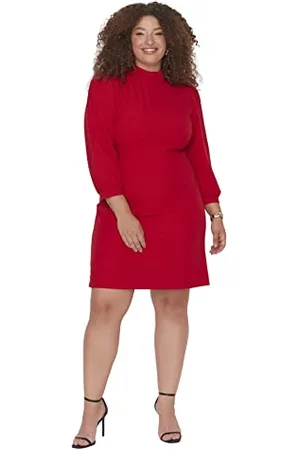 Trendyol Damska sukienka mini plus size, czerwona, 44, , 70