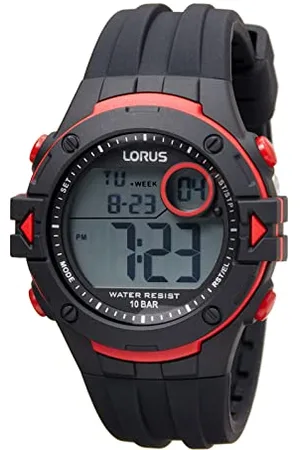 Lorus Męski cyfrowy zegarek kwarcowy z silikonowym paskiem R2323PX9